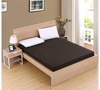 Chickw1 Drap Housse en Microfibre, Couleur Unie Housse de Matelas pour Protection de Matelas Épais - Antidérapants Résistant aux Rides (Noir,80X200X25cm)