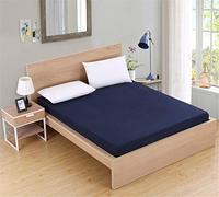Chickw1 Drap Housse en Microfibre, Couleur Unie Housse de Matelas pour Protection de Matelas Épais - Antidérapants Résistant aux Rides (Marine,220X200X25cm)