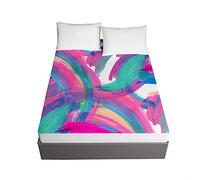 Chickw1 Drap Housse pour Matelas Épais, 3D Abstrait Imprimé Microfibre Drap - Housse Épaisseur Allant Jusqu'à 30 cm - Antidérapants Résistant Décoloration (Imprimé léopard Blanc,90x200x30cm)