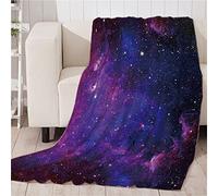Chickw1 Galaxie Couverture Plaid Canape en Flanelle, Moelleuse Chaudes Couverture en Polaire Microfibre Légères Couvertures Couverture lit pour Adultes Enfants Lit ou Canapé (Violet,160x200cm)