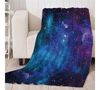 Chickw1 Galaxie Couverture Plaid Canape en Flanelle, Moelleuse Chaudes Couverture en Polaire Microfibre Légères Couvertures Couverture lit pour Adultes Enfants Lit ou Canapé (Ciel Étoilé,80x120cm)