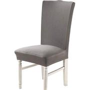 Chickw1 Housse de Chaise Extensible Universelle 1/4/6/10 pièces Extensible Amovible Lavable Durable Moderne Couverture de Chaise pour Maison Bouquet Hôtel Restaurant (Gris,1 pièce)