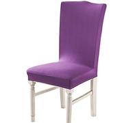 Chickw1 Housse de Chaise Extensible Universelle 1/4/6/10 pièces Extensible Amovible Lavable Durable Moderne Couverture de Chaise pour Maison Bouquet Hôtel Restaurant (Violet,4 pièces)