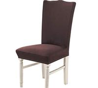 Chickw1 Housse de Chaise Extensible Universelle 1/4/6/10 pièces Extensible Amovible Lavable Durable Moderne Couverture de Chaise pour Maison Bouquet Hôtel Restaurant (Marron,1 pièce)