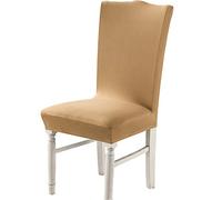 Chickw1 Housse de Chaise Extensible Universelle 1/4/6/10 pièces Extensible Amovible Lavable Durable Moderne Couverture de Chaise pour Maison Bouquet Hôtel Restaurant (Chameau,1 pièce)