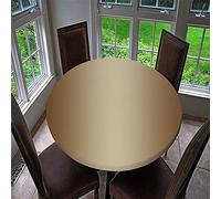 Chickw1 Nappe de Table Ronde Imperméable avec Bord Élastique, Nappe Dégradé de Couleur Moderne, Nappe Anti-dérapant pour Cuisine, Restaurants, Picnic, Camping (Marron 1,120 cm)