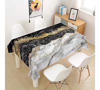 Chickw1 Nappe Rectangulaire Anti Tache Imperméable Lavable Facile D'entretie, Nappe Imprimée Marbre Moderne, Nappe en Polyester, pour Jardins Cuisine Maison (F,140x240cm)