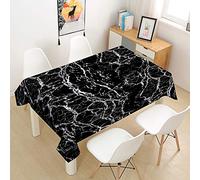 Chickw1 Nappe Rectangulaire Anti Tache Imperméable Lavable Facile D'entretie, Nappe Imprimée Marbre Moderne, Nappe en Polyester, pour Jardins Cuisine Maison (D,140x240cm)
