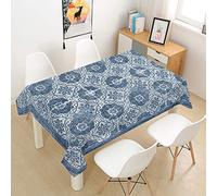 Chickw1 Nappe Rectangulaire Imperméable Impression Vintage, Nappe en Polyester l'épreuve de l'huile Antifouling Lavable et Facile d'entretien Table Nappe pour Cuisine (90x90cm,A)