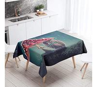 Chickw1 Nappe Rectangulaire Impermeable, Motif de Hibou 3D Nappe en Polyester l'épreuve de l'huile Antifouling Nappe de Table pour Ménage Basse Cuisine Jardin (Champignon,140x240cm)