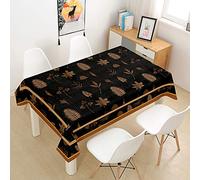 Chickw1 Nappe Rectangulaire Imperméable, Tissu Polyester Nappes, Résistant Anti-Taches Anti-Poussière Lavable et Facile d'entretien Salon Jardin Nappe Impression de Feuilles Vintage (90x90cm,G)