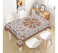 Chickw1 Nappe Rectangulaire Imperméable, Tissu Polyester Nappes, Résistant Anti-Taches Anti-Poussière Lavable et Facile d'entretien Salon Jardin Nappe Impression de Feuilles Vintage (60x60cm,C)
