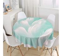 Chickw1 Nappe Ronde Anti Tache Impermeable Facile à Nettoyer, Nappe en Polyester Imprimé Dégradé Aquarelle 3D pour Table à Manger de Cuisine/Jardin/Fête/Pique-Nique (Vert Clair,120cm)