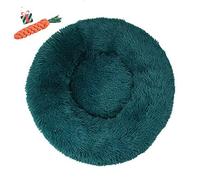 Chickw1 Panier Rond Chien Coussin Chat Panier Donut, pour Chats et aux Petits Chiens de Taille Moyenne Animal Domestique Nest Deep Sleep Pet Matelas Lavable en Peluche (Cyan,50CM)