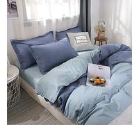 Chickw1 Parure de Lit 4 Pièces, Microfibre (Fermeture Éclair Housse de Couette,Taie d'oreiller et Draps de Lit) Moderne Haut de Gamme Adulte Enfant Fille 1/2 Personnes (220x240cm,Dégradé Bleu)