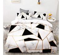 Chickw1 Parure de Lit Marbre,3 Pièces 2 Personnes Ensemble de Literie, Housse de Couette & Taies d'oreiller 3D Moderne Imprimé Microfibre Doux Hypoallergique Tissu (Formes géométriques,220x240cm)