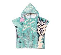 Chickw1 Poncho à Capuche Enfants, Alpaga Microfibre Serviette avec Capuche Cartoon Peignoir De Séchage Rapide Robe de Bain Plage Poncho de Natation pour Garçons et Filles (Vert,60 * 80cm)