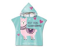 Chickw1 Poncho à Capuche Enfants, Microfibre Serviette avec Capuche Cartoon Peignoir De Séchage Rapide Robe de bain Plage Poncho de Natation pour Garçons et Filles (Alpaga rose,60 * 80cm)