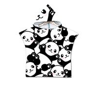 Chickw1 Poncho à Capuche Enfants, Microfibre Serviette avec Capuche Cartoon Peignoir De Séchage Rapide Robe de Bain Plage Poncho de Natation pour garçons et Filles (60 * 80cm,Panda)