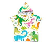 Chickw1 Poncho à Capuche Enfants, Microfibre Serviette avec Capuche Cartoon Peignoir De Séchage Rapide Robe de bain Plage Poncho de Natation pour Garçons et Filles (Dinosaur World 2,60 * 80cm)