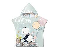 Chickw1 Poncho à Capuche Enfants, Microfibre Serviette avec Capuche Cartoon Peignoir De Séchage Rapide Robe de bain Plage Poncho de natation pour garçons et filles (60 * 80cm,Panda blanc)