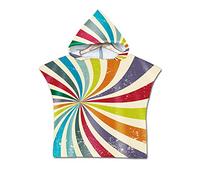 Chickw1 Poncho à Capuche Enfants, Microfibre Serviette avec Capuche Cartoon Peignoir De Séchage Rapide Robe de bain Plage Poncho de Natation pour Garçons et Filles (Ligne,60 * 80cm)