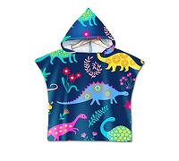 Chickw1 Poncho à Capuche Enfants, Microfibre Serviette avec Capuche Cartoon Peignoir De Séchage Rapide Robe de bain Plage Poncho de Natation pour Garçons et Filles (60 * 80cm,Flower World)