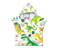 Chickw1 Poncho à Capuche Enfants, Microfibre Serviette avec Capuche Cartoon Peignoir De Séchage Rapide Robe de bain Plage Poncho de Natation pour Garçons et Filles (Dinosaur World 1,60 * 80cm)