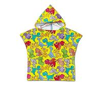 Chickw1 Poncho à Capuche Enfants, Microfibre Serviette avec Capuche Cartoon Peignoir De Séchage Rapide Robe de bain Plage Poncho de natation pour garçons et filles (60 * 80cm,Dinosaure jaune)