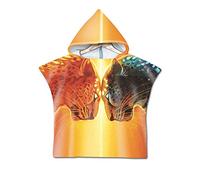 Chickw1 Poncho à Capuche Enfants, Microfibre Serviette avec Capuche Cartoon Peignoir De Séchage Rapide Robe de bain Plage Poncho de natation pour garçons et filles (60 * 80cm,Léopard jaune)