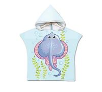 Chickw1 Poncho de Bain à Capuche pour Enfants - Microfibre Serviette de Plage Cape Super Doux pour Filles Garçons de 2 à 8 Ans