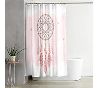 Chickw1 Rideau de Douche 3D Attrapeur de Rêves - Imperméable Anti-moisissure en Polyester Lavable avec 12 Crochets pour Salle de Bain et Baignoire (Rose, 90x180cm)