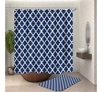 Chickw1 Rideau de Douche Anti Moisissure Rideaux De Salle De Bains Étanche, 3D Simple Géométrie Impression Imperméable Polyester Art Rideau Décor À La Maison 12 Crochets (180x200cm,C)