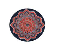 Chickw1 Ronde Nappe de Table Élastique Ajustable, Couverture de Table Kitchen Extensible Protection Tables pour Restaurants, Pique-niques - 3D Motif de Mandala (Gris Rouge,150cm)