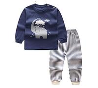 Chickwin 2 Pièces Ensemble de Vêtements Pyjama Garçons Filles 100% Coton Avion Imprimé Longues Enfants Vêtements de Nuit + Pantalon Élastique 1-7âge