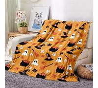 Chickwin 3D Halloween Plaid Polaire Couverture en Flanelle, Couverture lit 1/2 Personnes Douce et Chaude Moelleuse Microfibre Jeté de Canapé Dessus de lit Canapé lit (150x180cm,Soupe sorcière)