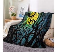 Chickwin 3D Halloween Plaid Polaire Couverture en Flanelle, Couverture lit 1/2 Personnes Douce et Chaude Moelleuse Microfibre Jeté de Canapé Dessus de lit Canapé lit (80x120cm,Halloween Abstrait)