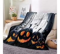 Chickwin 3D Halloween Plaid Polaire Couverture en Flanelle, Couverture lit 1/2 Personnes Douce et Chaude Moelleuse Microfibre Jeté de Canapé Dessus de lit Canapé lit (80x120cm,Toile araignée)