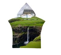 Chickwin 3D Poncho à Capuche Enfants Microfibre Serviette avec Capuche Robe de Plage Peignoir de Bain Poncho de Natation pour Garçons et Filles (Paysage 6,60x80cm)