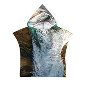 Chickwin 3D Poncho à Capuche Enfants Microfibre Serviette avec Capuche Robe de Plage Peignoir de Bain Poncho de Natation pour Garçons et Filles (Paysage 7,60x80cm)