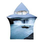Chickwin 3D Poncho à Capuche Enfants Microfibre Serviette avec Capuche Robe de Plage Peignoir de Bain Poncho de Natation pour Garçons et Filles (Paysage 9,60x80cm)