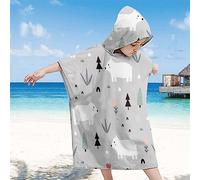 Chickwin Animal Poncho à Capuche Enfants, Microfibre Serviette avec Capuche Peignoir De Robe de bain Plage Poncho de Natation pour Garçons et Filles (65x75cm,Arbre)