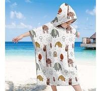 Chickwin Animal Poncho à Capuche Enfants, Microfibre Serviette avec Capuche Peignoir De Robe de bain Plage Poncho de Natation pour Garçons et Filles (60x60cm,Éléphant)