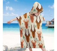 Chickwin Animal Poncho à Capuche Enfants, Microfibre Serviette avec Capuche Peignoir De Robe de bain Plage Poncho de Natation pour Garçons et Filles (65x75cm,cerf sika)