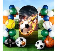 Chickwin Arche de Toile de Fond 3D Motif de Football (Jaune,122x220cm)