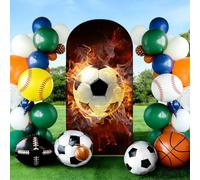Chickwin Arche de Toile de Fond 3D Motif de Football (Orange,122x220cm)