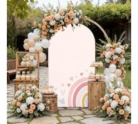 Chickwin Arche de Toile de Fond pour Mariage, Impression de Arc-en-Ciel Toile de Fond Noel Élasticité Toiles de Fond pour Mariage, Anniversaire, Fête Décoration (Cœur,5FT)