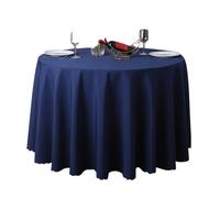 Chickwin Banquet Nappe Ronde Anti Taches, Couleur Unie Grande Ronde Polyester Nappes pour Table Circulaire Banquet Mariage Buffet Restaurant Salle à Manger Party Jardin Picnic (160cm,Bleu Marine)