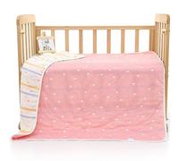 Chickwin Bébé Couverture 6 Couches Mousseline de Coton Super Absorbant Doux Serviettes de Bain Nouveau-Né Emmaillotage Couverture Couvertures de lit Poussette de Bébé (Coeur Rose,110x110cm)