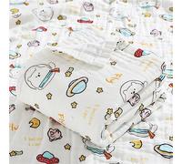 Chickwin Bébé Couverture Coton 6 Couches Mousseline, Super Absorbant Doux Mignon Imprimé Serviettes de Bain Emmaillotage Couverture Poussette de Bébé pour Nouveau-Né (110x110cm,Cosmos)